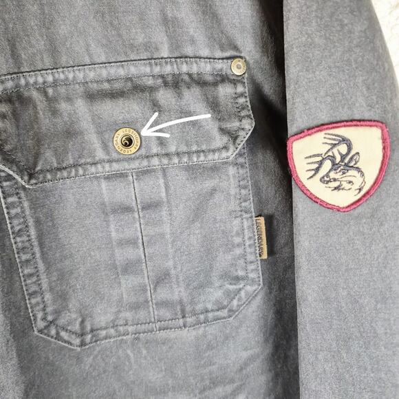 Legendary Whitetails Men XL Flannel-Lined Shirt Jacket Black Plaid Lining DEFECT - Picture 2 of 10